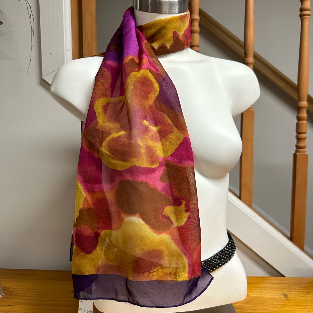 Pretty Brand New With Tag Scarf  Nice Fall Colors 12 Inches X 56 Inches